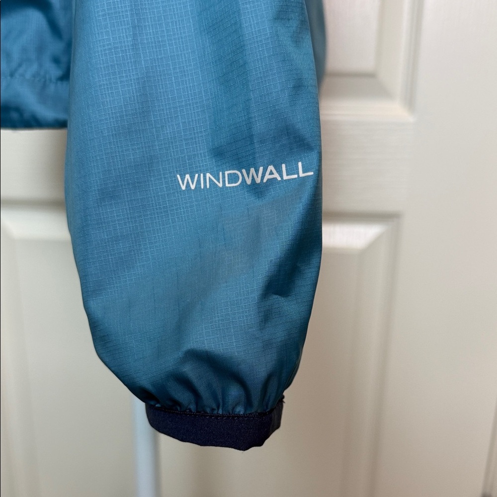 The North Face Teal & Navy Blue Hooded Fleece-Lined Windbreaker Jacket S Small - Picture 3 of 8